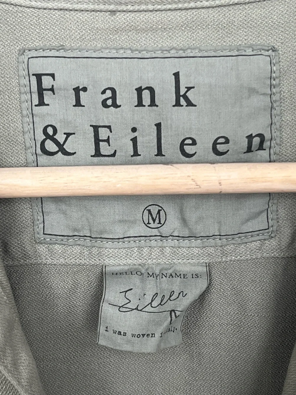 Frank & Eileen Eileen Olive Green Italian Cotton Button Shirt M